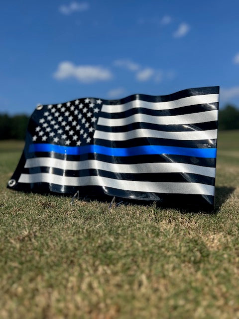 Platinum Thin Blue Line Wavy