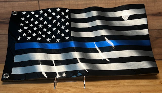 Platinum Thin Blue Line Wavy