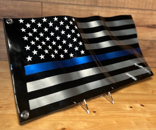 Platinum Thin Blue Line Wavy